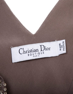 Robe de cocktail CHRISTIAN DIOR T 38 paillettes mordorées