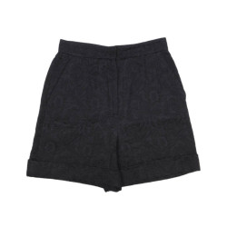 Short DOLCE & GABBANA T36  en coton piqué à fleur noir