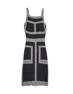 Robe HERVE LEGER Taille  S  noire gansée de beige et marron