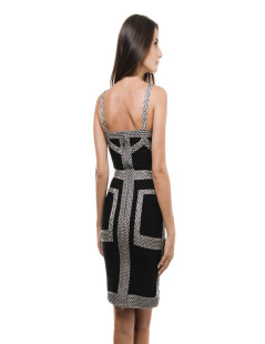 Robe HERVE LEGER Taille  S  noire gansée de beige et marron