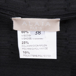 ALAIA sleeveless dress in black lycra size 36EU