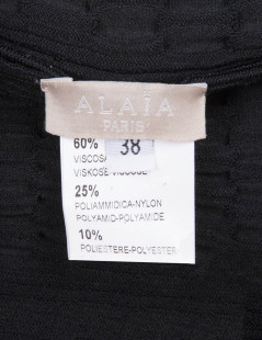 Robe ALAIA T 36 sans manches noire