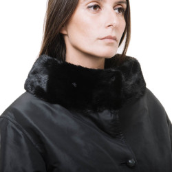 FENDI black trench coat lined with fur size 38FR