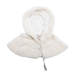 CELESTINA AGOSTINO short cape in white mink