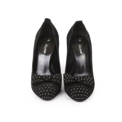 Escarpins t 39 BALMAIN en veau velours noir