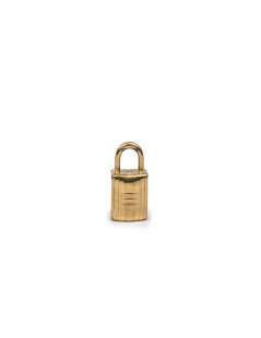 HERMES mini padlock pendant in gilded metal