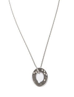 DINH VAN cible pendant and chain necklace in white gold and diamonds