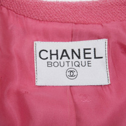 CHANEL skirt suit in pink tweed size 40EU