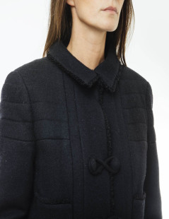 CHANEL coat in black wool size 38FR