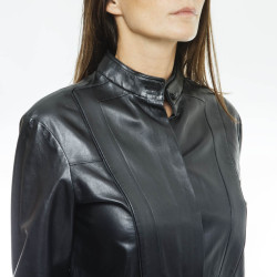 GIVENCHY blouse in black lamb leather size 34FR