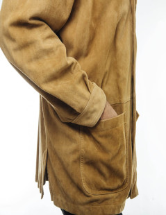 FRANCK NAMANI  gold suede shirt jacket