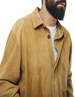 FRANCK NAMANI  gold suede shirt jacket