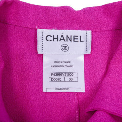 CHANEL blouse and skirt fuchsia silk size 36FR