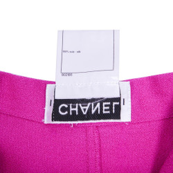 CHANEL blouse and skirt fuchsia silk size 36FR