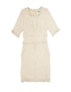 CHANEL dress in beige tweed size 38FR