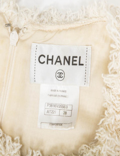 CHANEL dress in beige tweed size 38FR