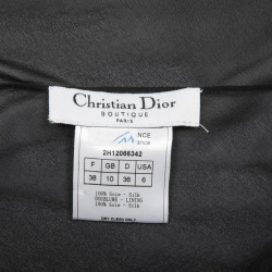 CHRISTIAN DIOR by John Galliano evening gown in black silk size 38FR