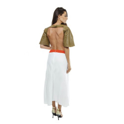 THIERRY MUGLER T 38 backless dress in khaki lambskin leather