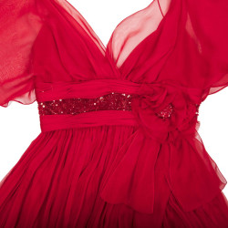 Robe du soir ELIE SAAB rouge en voile de soie