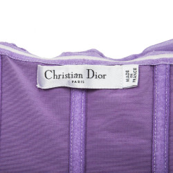 CHRISTIAN DIOR by JOHN GALLIANO evening gown in purple silk veil size 38FR