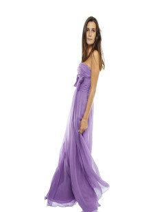 CHRISTIAN DIOR by JOHN GALLIANO evening gown in purple silk veil size 38FR