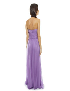 CHRISTIAN DIOR by JOHN GALLIANO evening gown in purple silk veil size 38FR