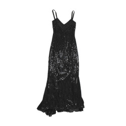 ALMA Couture T 42IT/38 FR evening gown in black sequined silk