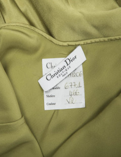 Robe du soir CHRISTIAN DIOR soie vert et dorée