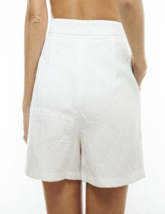 Short DOLCE & GABBANA T 40 IT en coton piqué fleurs blanc