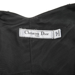 Robe CHRISTIAN DIOR T 42 en soie noire et perles