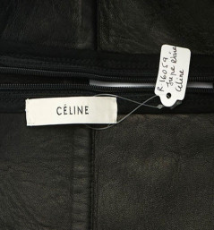 CELINE t 38 black leather wide belt skirt