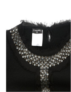 CHANEL cashmere sweater with swarovski crytals 