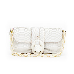 Sac LANVIN en python blanc