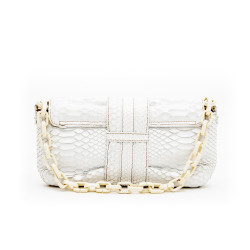 Sac baguette  LANVIN en python blanc