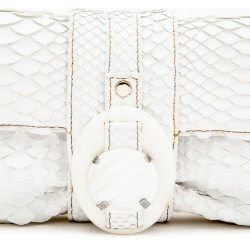 Sac baguette  LANVIN en python blanc