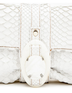 LANVIN bag in white python leather