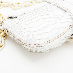 Sac baguette  LANVIN en python blanc