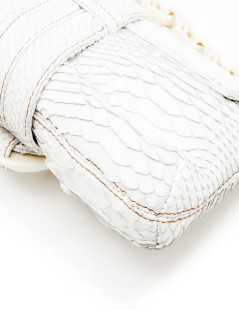 Sac baguette  LANVIN en python blanc