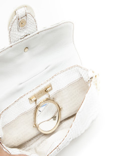 Sac baguette  LANVIN en python blanc