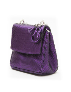 CHRISTIAN DIOR double flap bag in metallic purple python leather