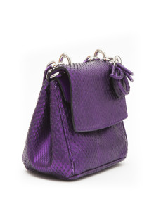 CHRISTIAN DIOR double flap bag in metallic purple python leather