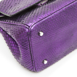 CHRISTIAN DIOR double flap bag in metallic purple python leather