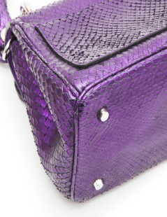 CHRISTIAN DIOR double flap bag in metallic purple python leather