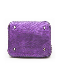 CHRISTIAN DIOR double flap bag in metallic purple python leather