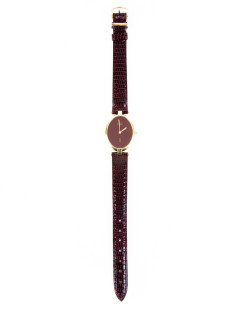 Montre MUST de CARTIER VERMEIL cadran bordeaux