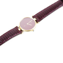 CARTIER 'Must' watch with a burgundy leather strap