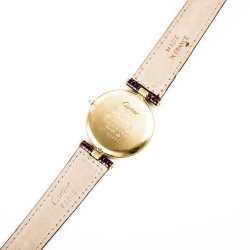 CARTIER 'Must' watch with a burgundy leather strap