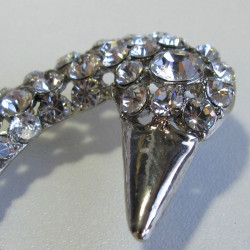 SONIA RYKIEL swan brooch in silver metal set with brilliants