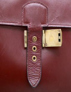  HERMES vintage 1950 satchel bag in Red H box leather