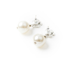  CHANEL CC earring studs in rhinestone and pearl